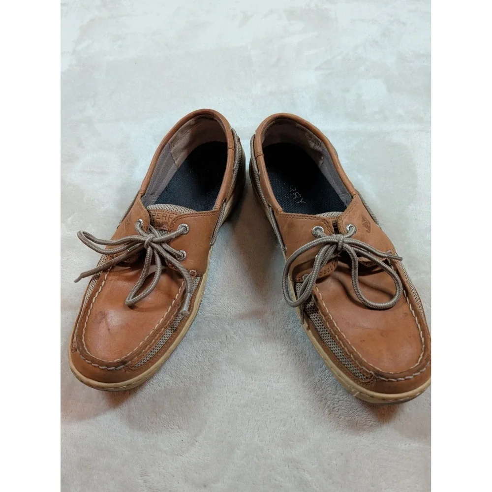 Sperry Top-Sider Billfish Tan‎ Leather Mesh Boat Shoes Mens 10.5M 0771253